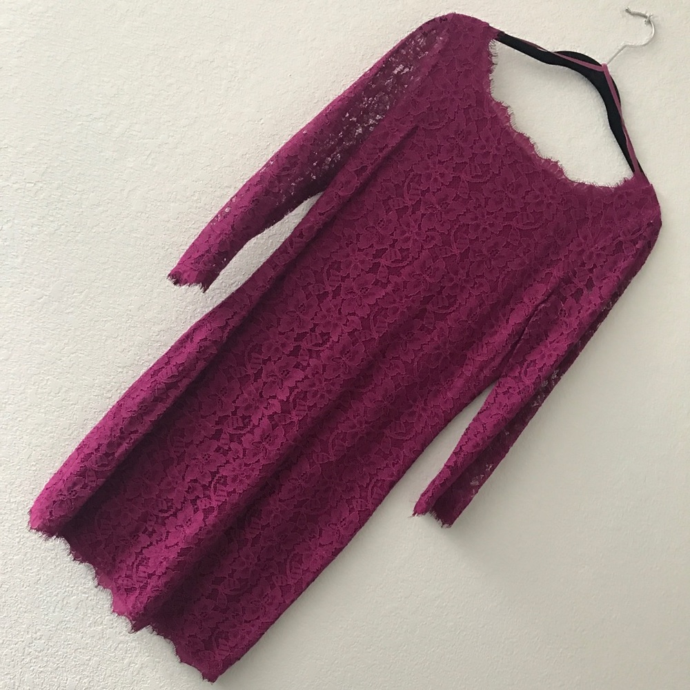 DVF Zarita magenta Lace Dress